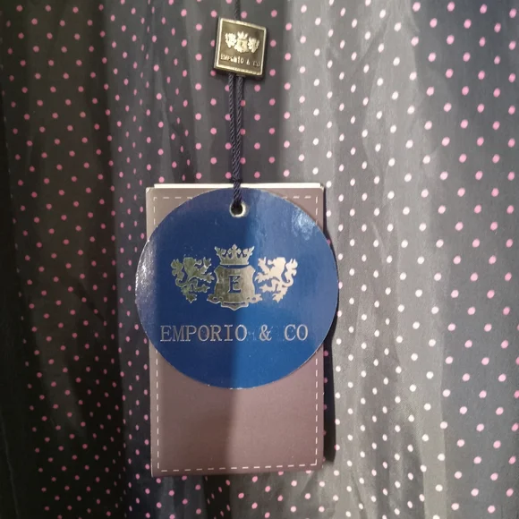 Emporio & co Men's Black Faux Leather Jacket with Cream Collar Size XL NWT - Picture 3 of 15